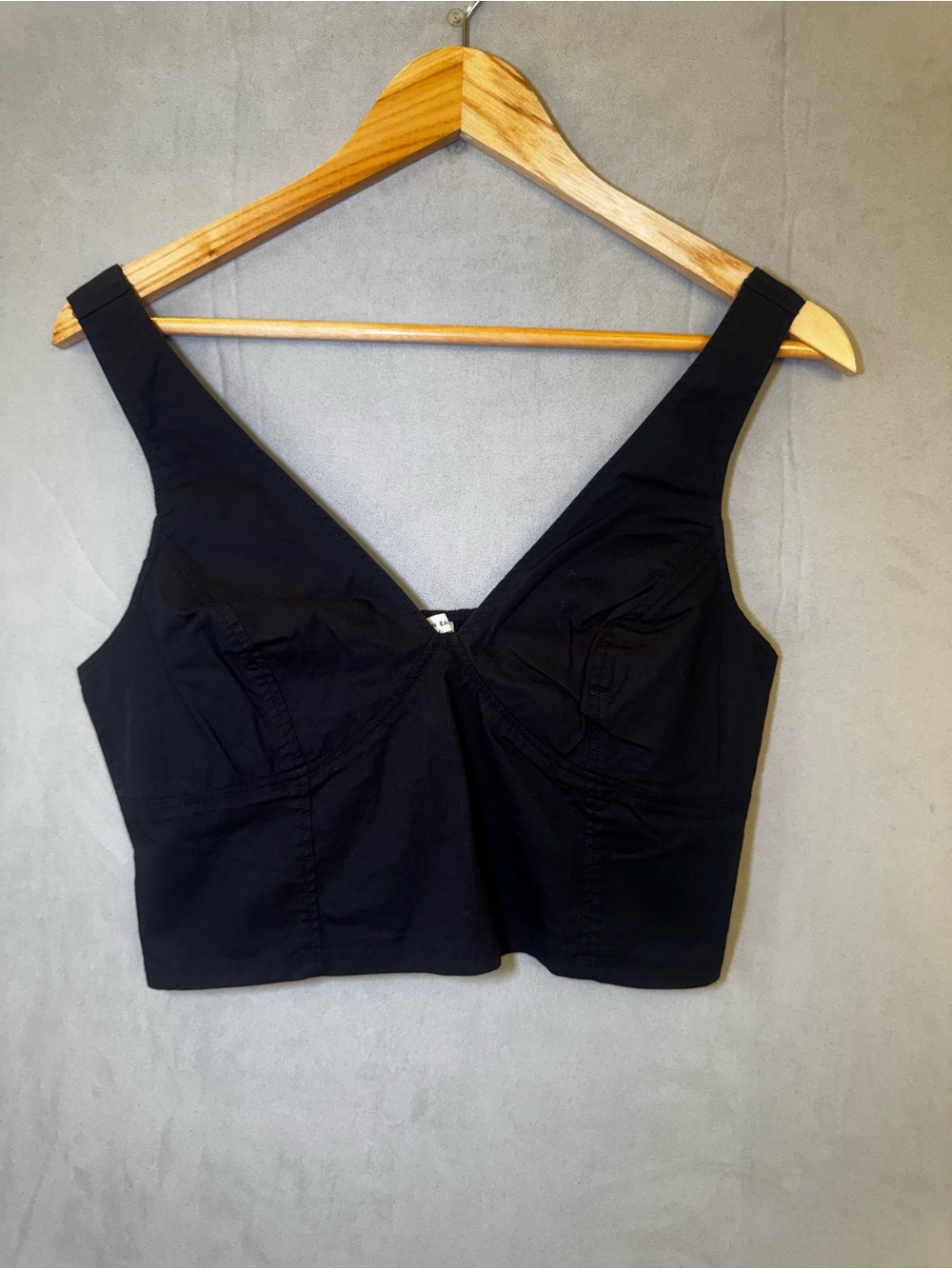American Eagle Corset Top M Black Bustier Crop Top Y2K Stretch Cotton